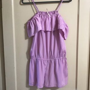 Beautiful Lilac Off Shoulder Romper with Pockets